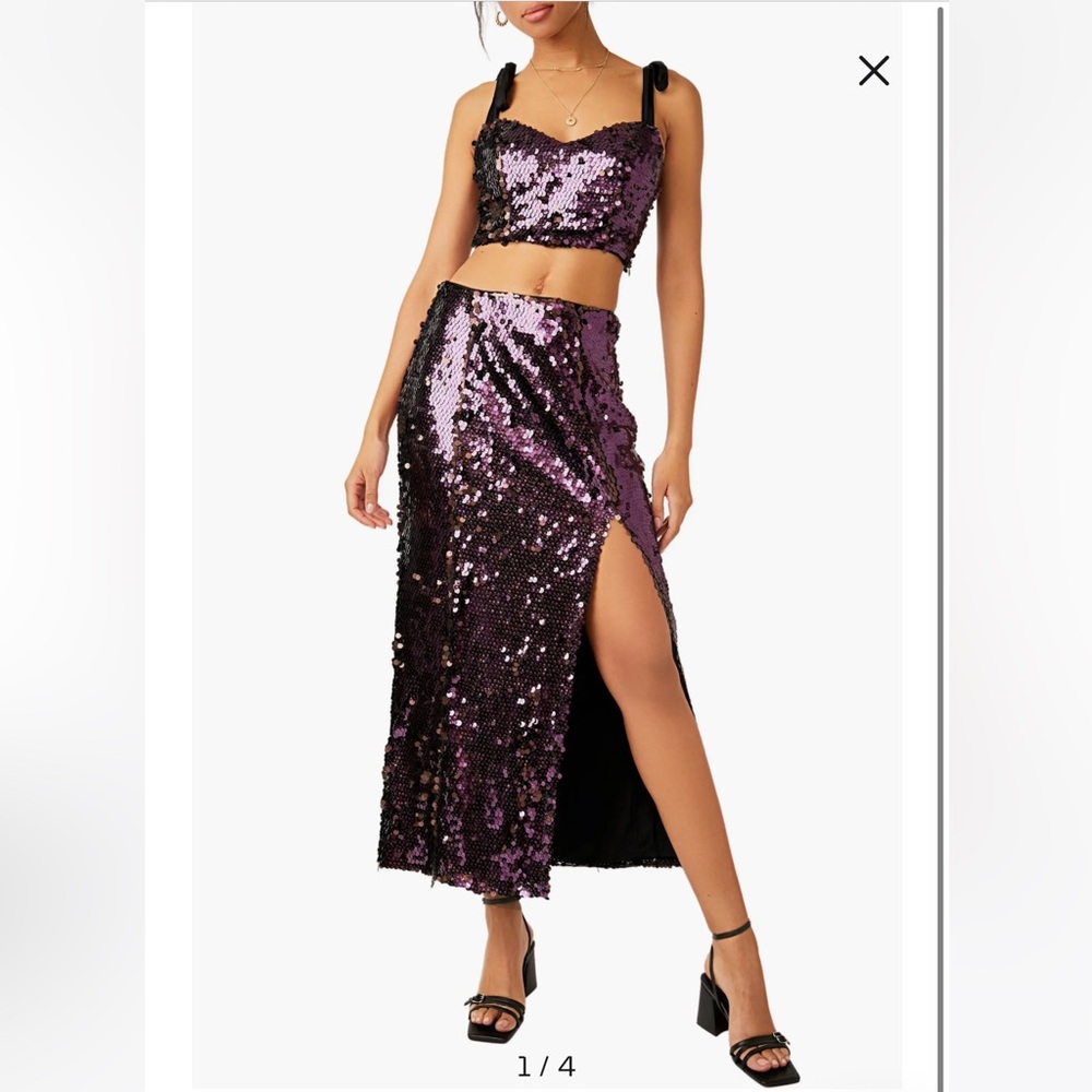NEW Free People Star Bright Sequin Midi Skirt, Size 2